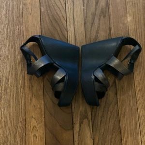 Kork Ease  Gracen metallic gunmetal platform wedge shoe size 8 EU 39